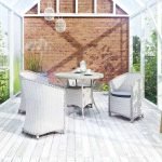 meble rattanowe, stół drewniany na ogród